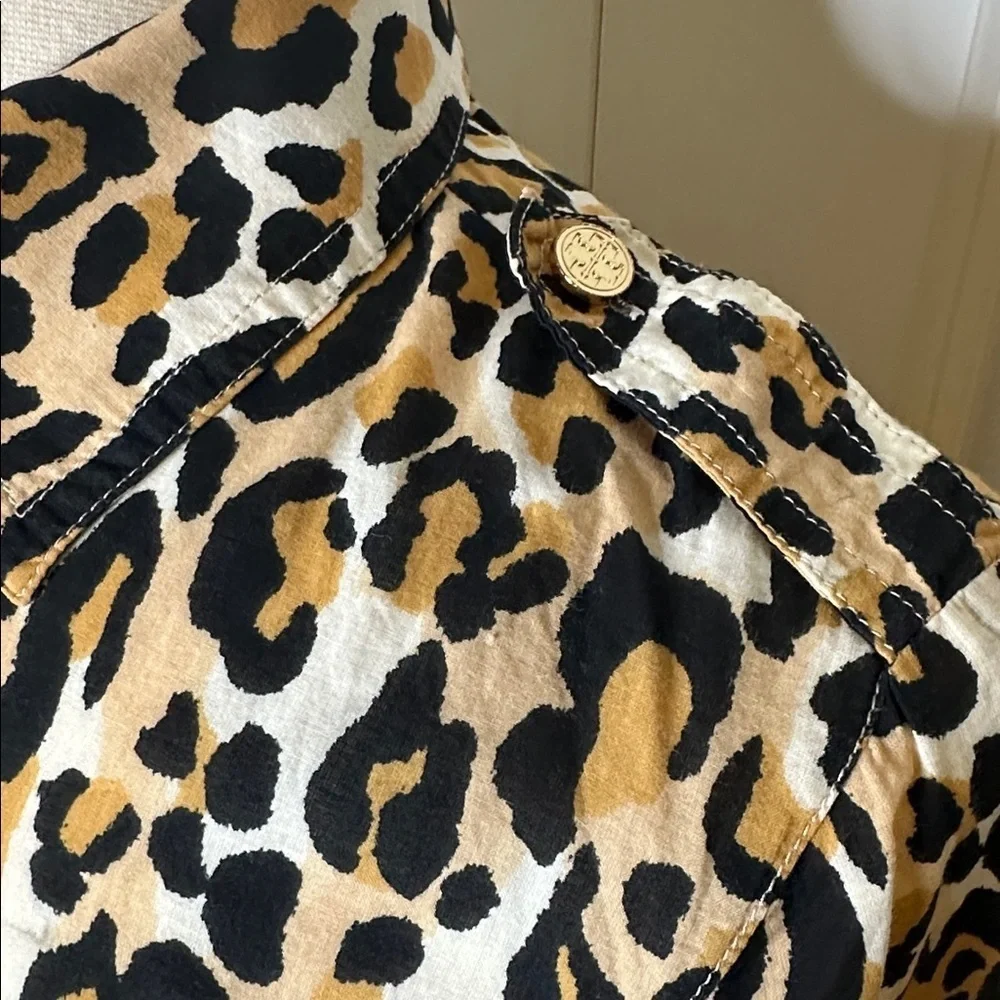 Tory Burch leopard print shirt Sz2